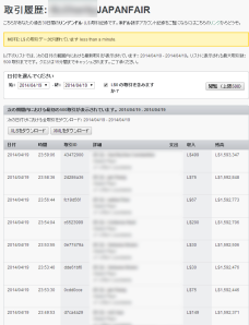 Transaction History of Japanfair account_0419_1